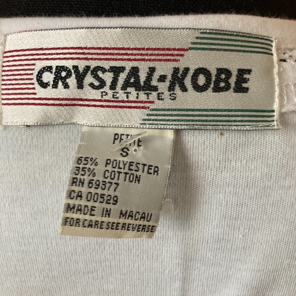 Vintage Crystal-Kobe Petites white t-shirt with floral embroidery NEW WITH TAGS - Picture 3 of 3